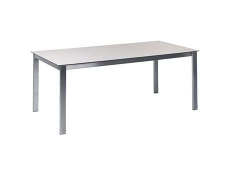 Mesa de comedor para jardín con tapa de cristal blanco 180 x 90 cm BELIANI Cosoleto