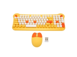 Combo de teclado y ratón inalámbricos amarillos