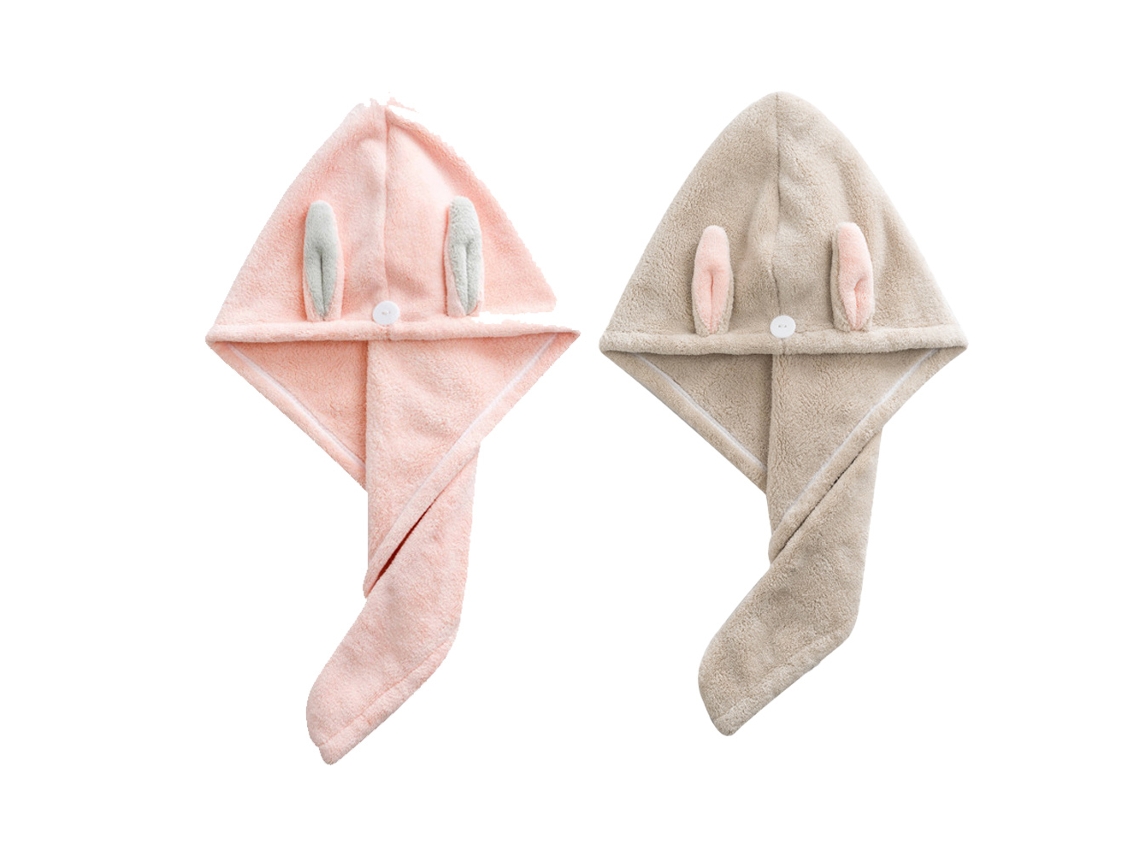 Conjunto de Toalla KOFIHETY Orejas Conejo Secado Microfibra - 2pcs (Talla Única)