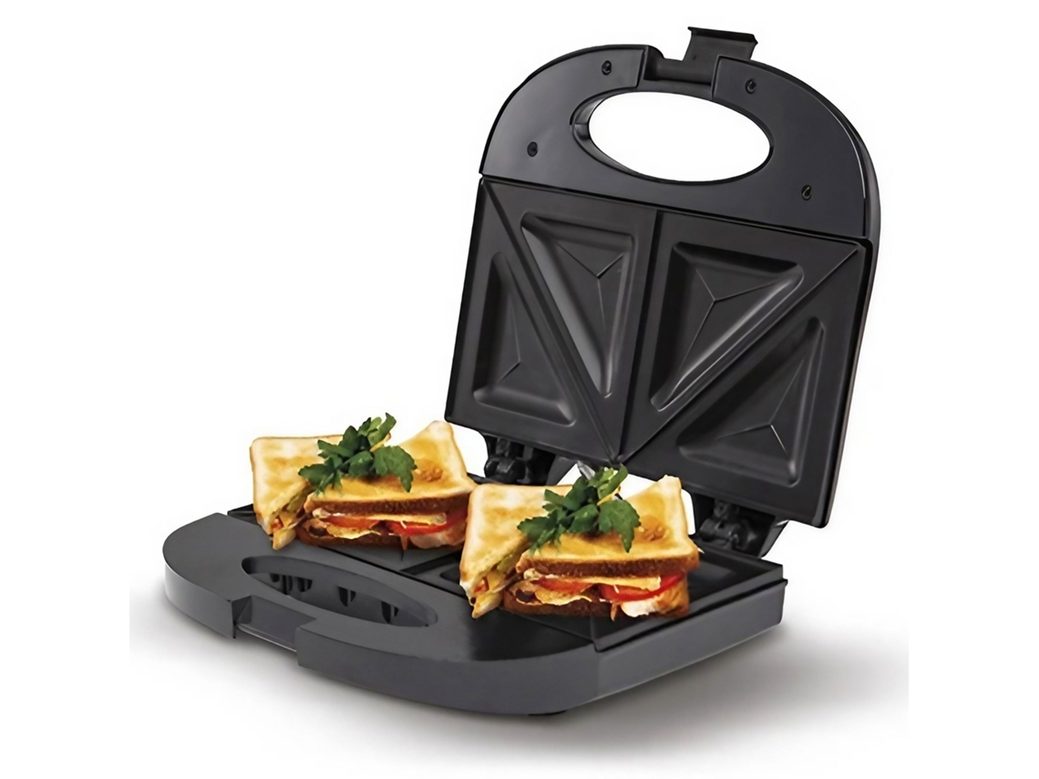 Sandwichera 2 Sandwiches, Placas Antiadherentes, Tostado Perfecto, Acero Inoxidable, Compacta Mesko Ms3080 Negro/plata