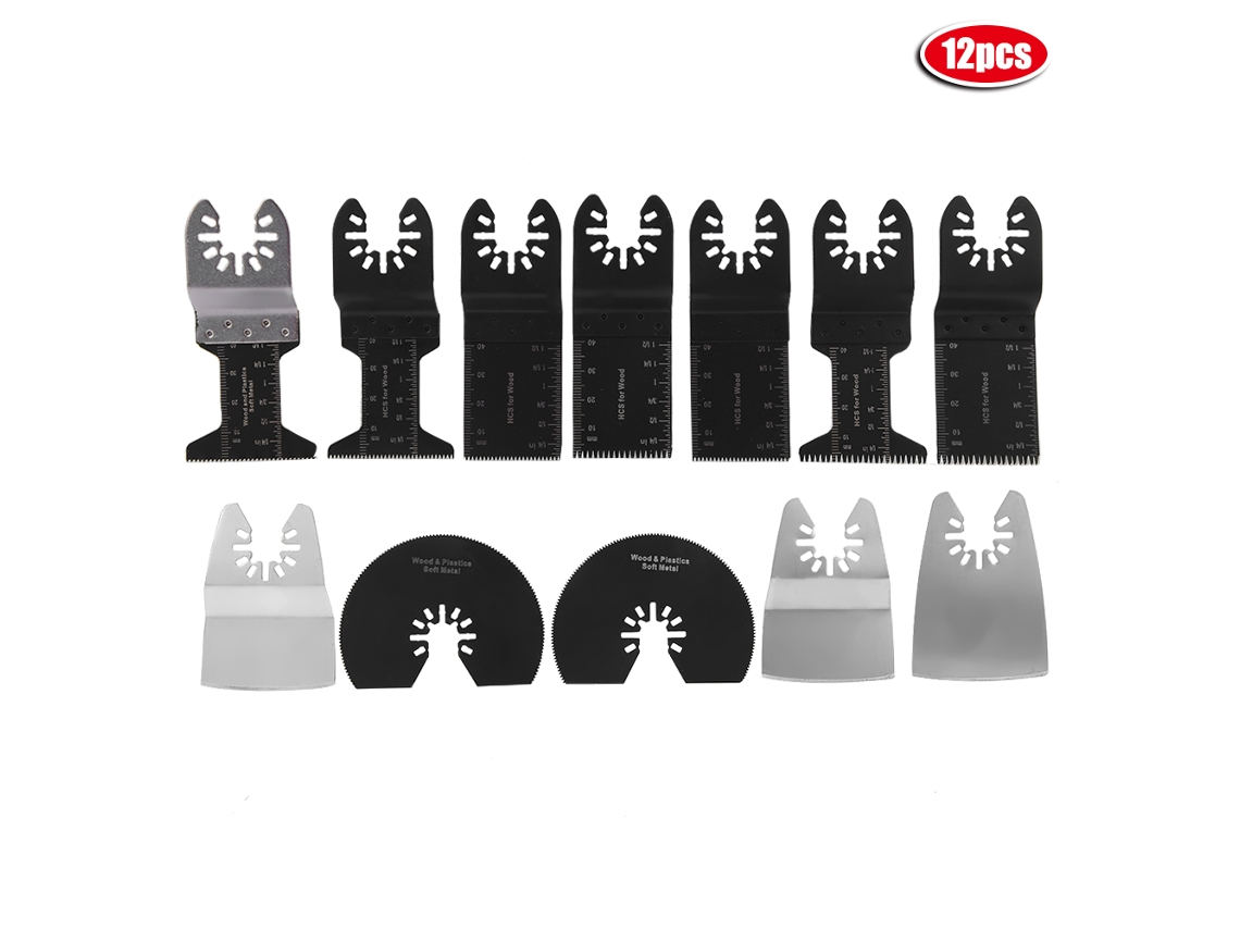12 Hojas De Sierra Oscilantes Universales, De Acero De Alto Carbono, Para Cortar Madera Y Plástico, Multiherramienta.