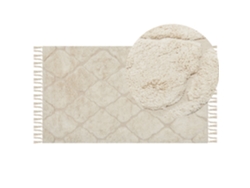 Alfombra de pelo corto BELIANI Silchar de Algodón Beige 80x150