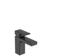 HANSGROHE Vernis Shape mezclador monomando de lavabo 100 CoolStart con desagüe automático, 71594, Color: Negro Mate