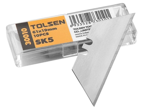 Set 10 Uds Cuchillas de Corte Trapezoidales 61X19Mm TOLSEN TOOLS