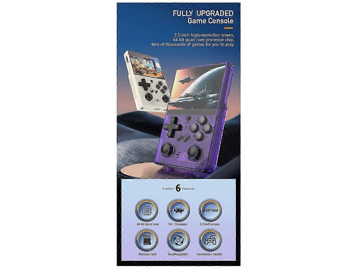 Consola De Videojuegos Retro R35plus De 64 Gb, Más De 10 000 Juegos, Pantalla Ips De 3,5 Pulgadas, Sistema Linux Para Psp, Ps1, C