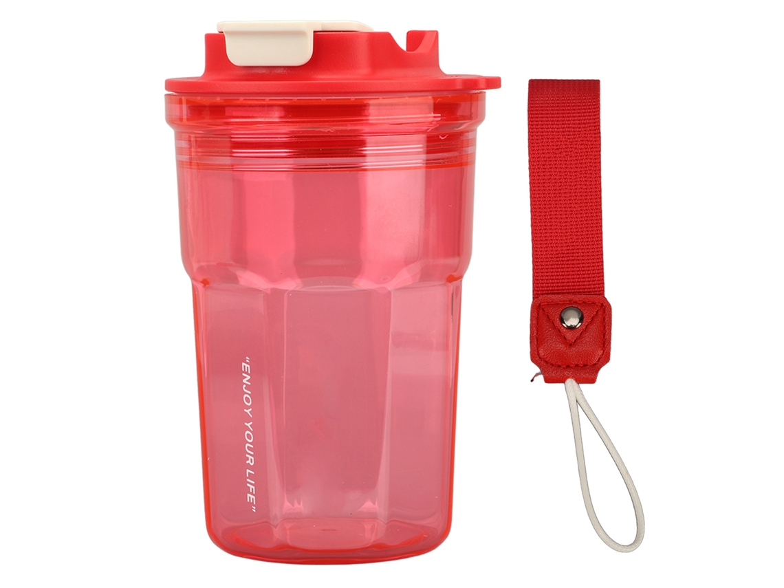 Botella De Agua Reutilizable, A Prueba De Fugas Y Sin Bpa, De 450 Ml, Roja, Para Acampar, Hacer Senderismo, Viajar Y Para La Oficina.