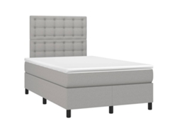 Maison Exclusive - Cama Box Spring Con Colchón Tela Gris Claro 120x190 Cm