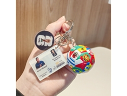 Llavero Acrílico Mbappé Francia Copa Mundial, Tarjeta Jugador + Colgante Trofeo Fifa + Balón Banderas Selecciones, Recuerdo