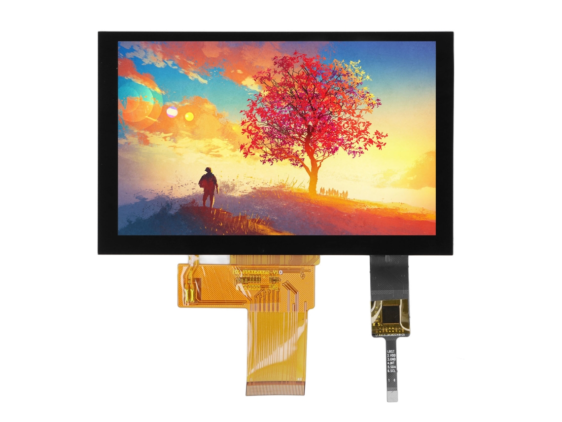 Pantalla Lcd De 5 Pulgadas Con Táctil Capacitivo Módulo De Visualización 800x480 Ángulo De Vista Completo Interfaz Ic Lvds