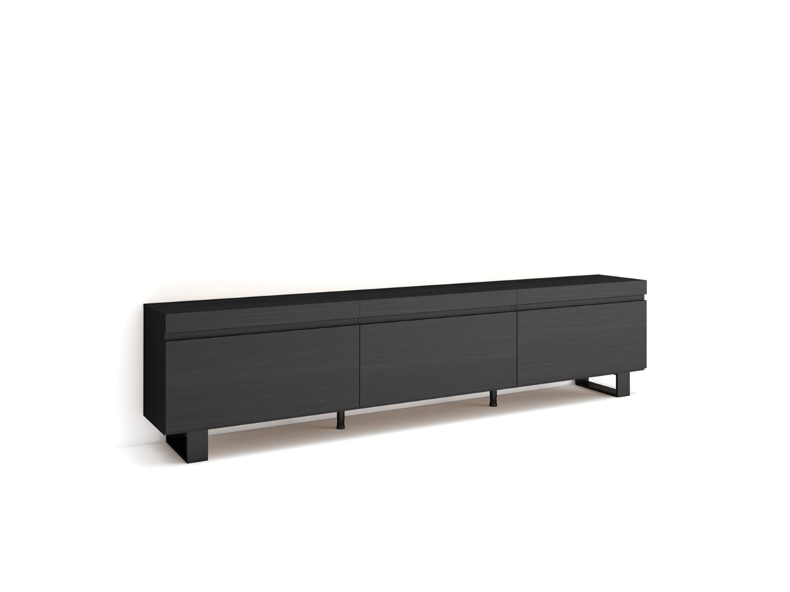 Mueble de TV | Amplio espacio de almacenamiento | 240 x 57 x 35 cm | Diseño industrial | Negro Duérmete Online