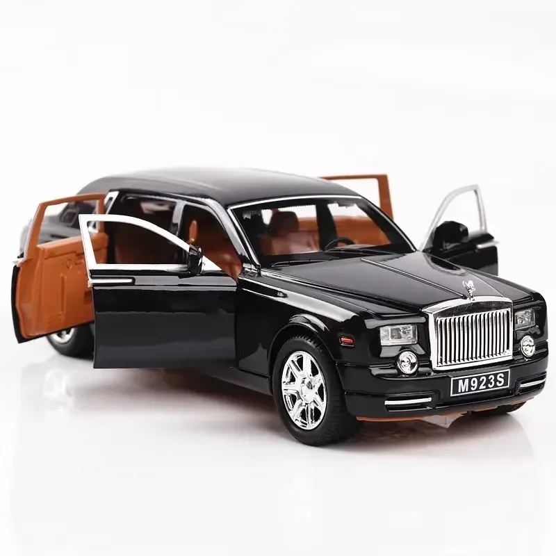 (Black Phantom) 1:24 - Coche en miniatura - Carrocería de aleación - Sonido y luz realistas