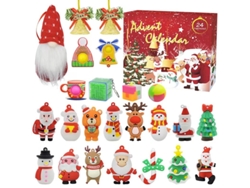 Calendario de Adviento Navideño 2026 con 24 Piezas, Juguetes Antiestrés, Papá Noel, Adorno para Árbol y Maqueta Infantil para Montar Aeuzwr