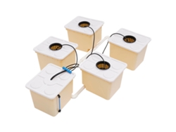 Kit de cubos hidropónicos con 5 cubos para un uso eficiente del agua, amarillo claro