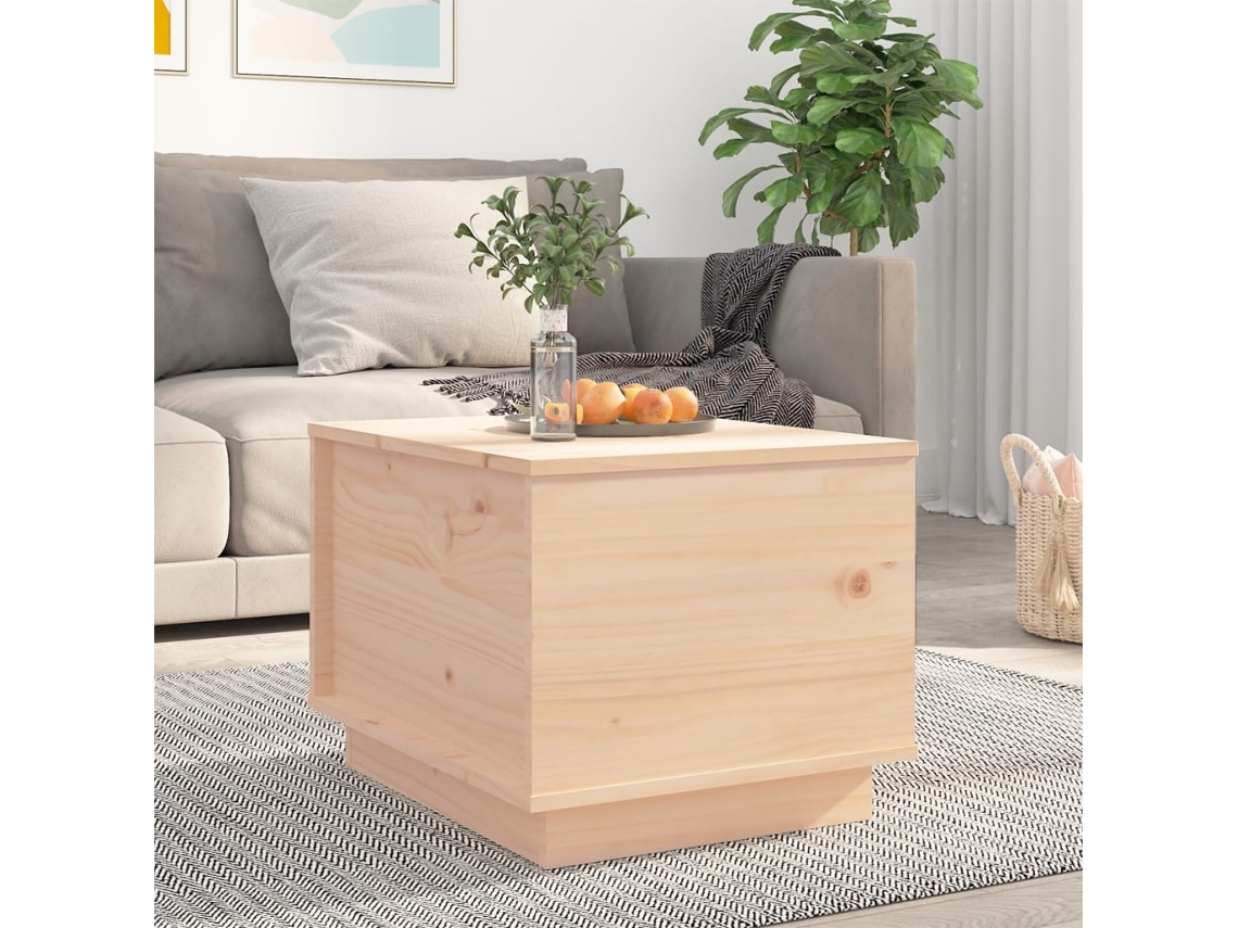 Mesa de Centro de Apoyo 40X50X35 Cm Madera de Pino Maciza
