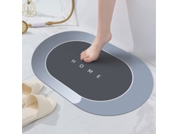Alfombra de Baño LUUCOZK Antideslizantes Absorbentes Decoración Baño Secado Rápidogoma Elipse Gris (50x80cm)