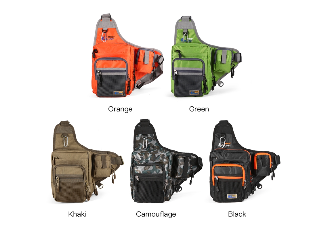 Bolsa De Pesca Multiusos De Lona Impermeable Con Espacio De Almacenamiento Para Aparejos De Pesca 32x39x12cm