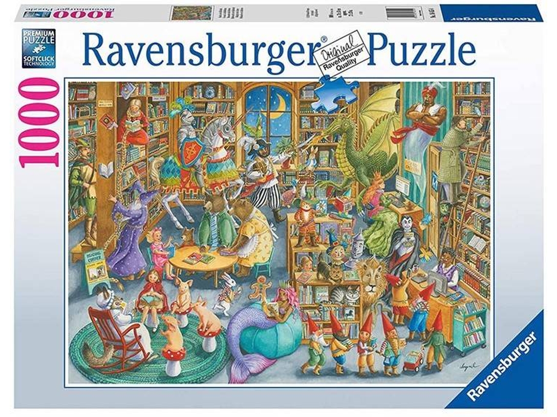 Puzzle RAVENSBURGUER Une Nuit a la Biblio (Edad Mínima: 12 Años - 1000 Piezas)
