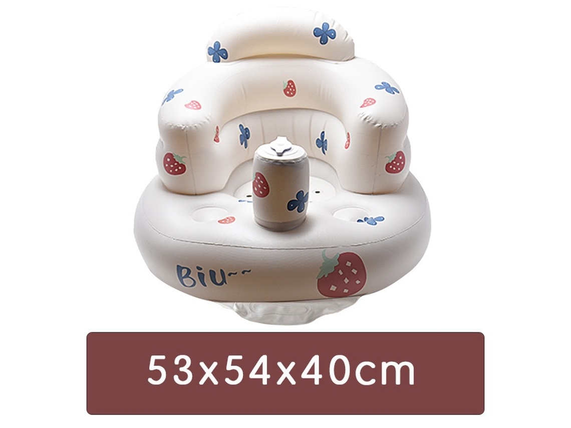 Asiento inflable para bebé, apto para bebés de 3 a 36 meses, con bomba de aire incorporada, color fresa