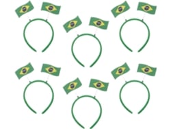 Faixas De Cabelo Confortáveis De Papel Com A Bandeira Do Brasil No Estilo Torcedor.