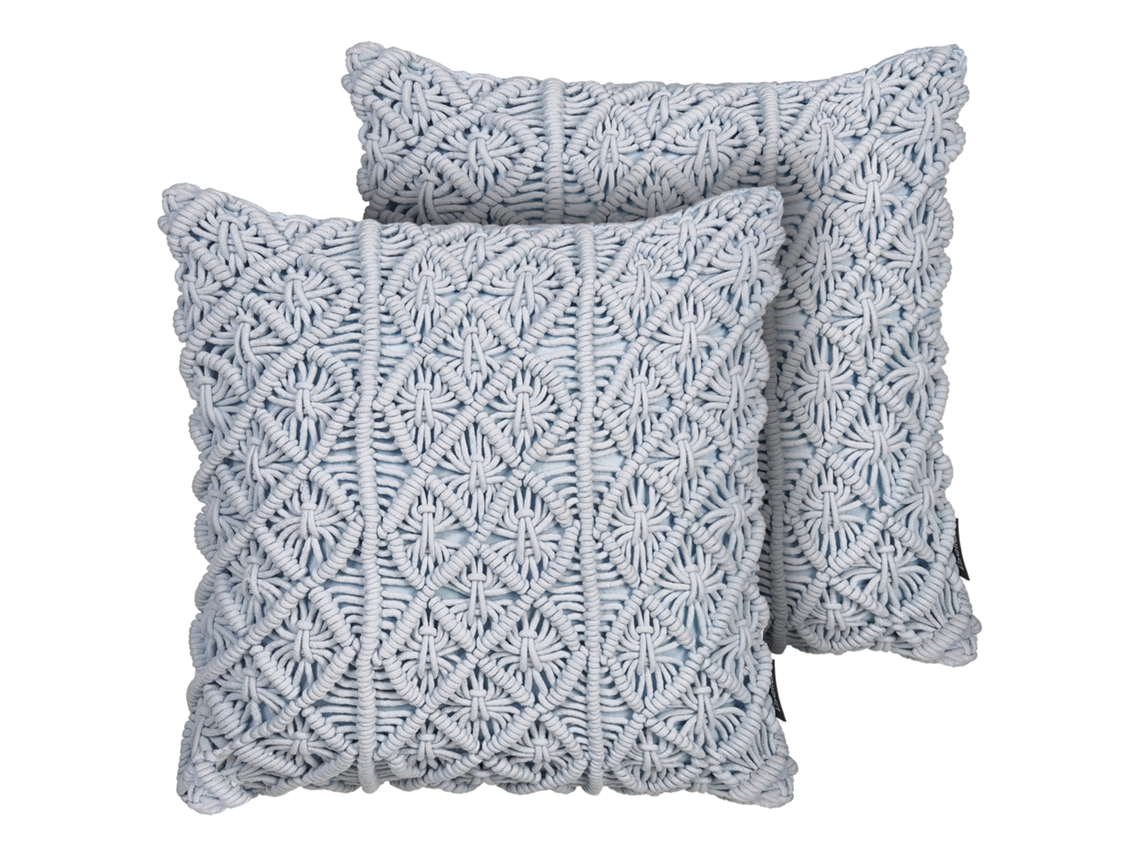 Conjunto de 2 Almohadas BELIANI Goreme (Azul - 40x45x14 cm - Algodón)