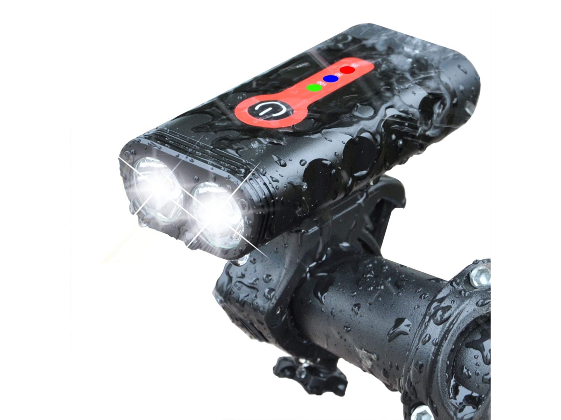Luz para bicicleta con 5 modos, 1000 lúmenes, súper brillante, giratoria 360 grados, IP65, impermeable, recargable por USB, color negro, Jytgalx