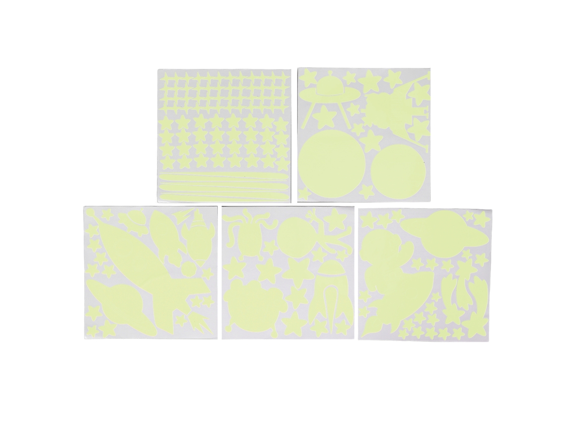 2026-184 Pegatinas Luminosas De Nave Espacial Para Techo Y Pared, Autoadhesivas, Color Verde