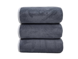 Toalha De Banho De Coral Fleece Para Adultos, Macia E Altamente Absorvente, 3 Peças,cinza,70x140cm Gertiz
