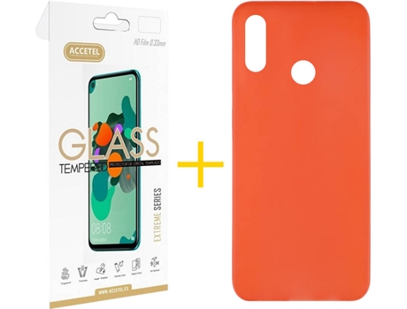 Kit Funda + Protector de Pantalla Huawei Y6 2019 ACCETEL Liso 4 Rojo