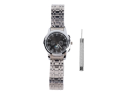 Reloj De Pulsera Para Hombre Resistente Al Agua Con Brazalete De Acero Inoxidable, Estilo Plateado, Ideal Para La Oficina Y Los Viajes, Con Lengüeta Para Abrirlo.