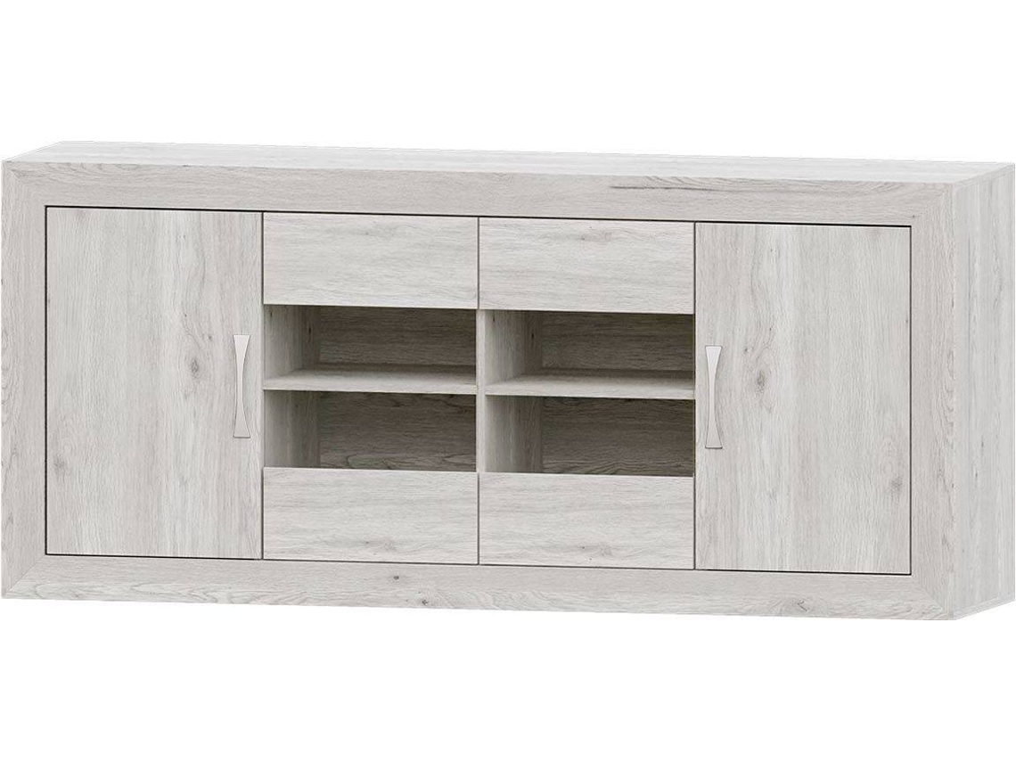 Aparador MUEBLAM Niza (Blanco Artic - Melamina - 160x80x42 cm)