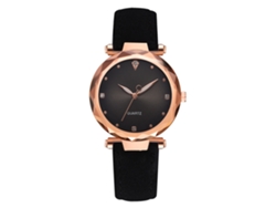 Reloj De Pulsera De Cuarzo Informal Para Mujer Con Correa De Pu Sencilla Y Elegante (negro)