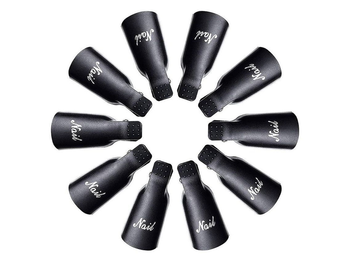Juego De 10 Pinzas Negras Para Quitar Esmalte De Uñas, Herramienta Para Eliminar Esmalte De Uñas De Gel Uv.