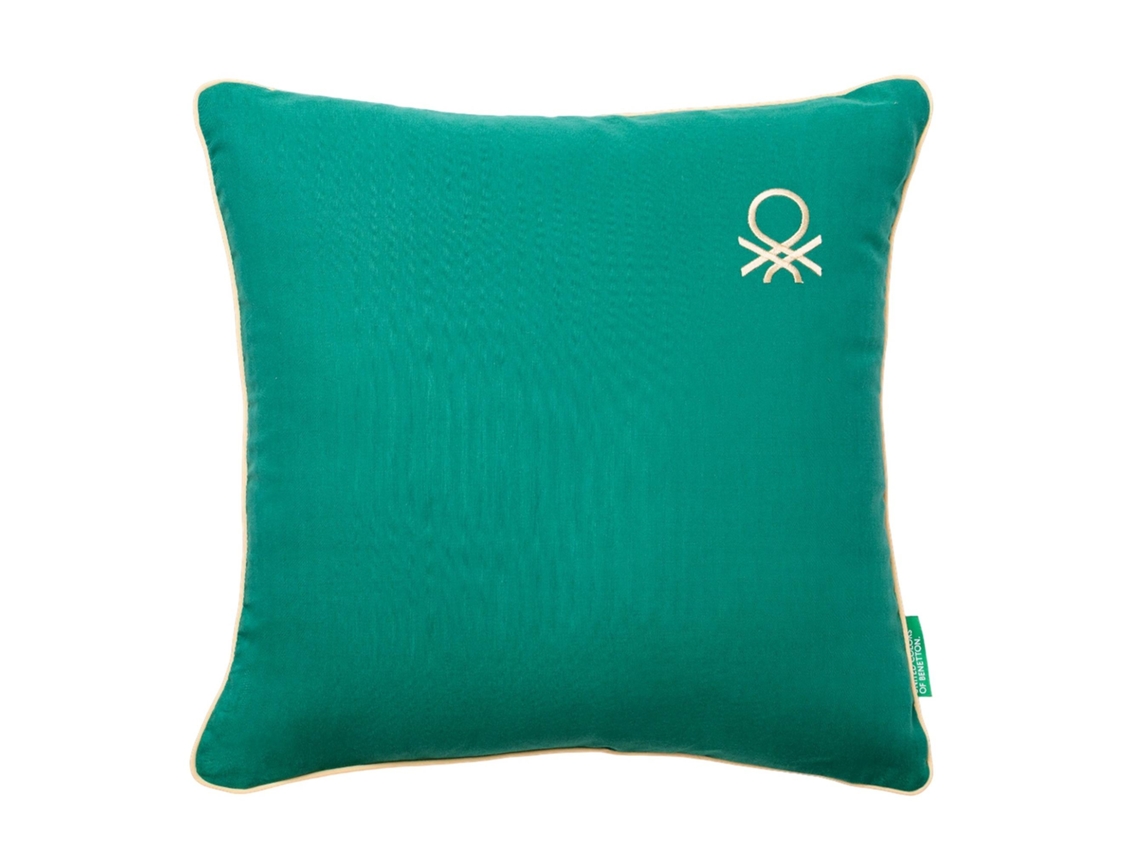 BENETTON - Cojín 45x45cm 100% Algodón Azul Rainbow