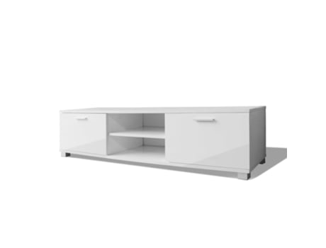 Maison Exclusive - Aparador para TV alto brillo blanco 140x40,3x34,7 cm