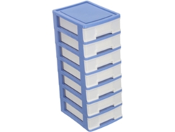 Mueble De Almacenamiento De Oficina De Plástico Azul Con 7 Cajones.