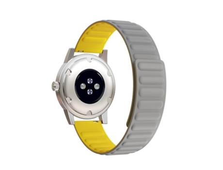 Correa de Silicona 20mm absorción magnética para Samsung Galaxy Watch4 Classic 46mm 42mm/Watch4 44mm 40mm/Gear Sport - gris/amarillo