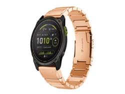 Pulseira para Garmin Enduro 3 - Aço Inoxidável - Estampa de Capacete Tartaruga (26mm) Ouro Rosa