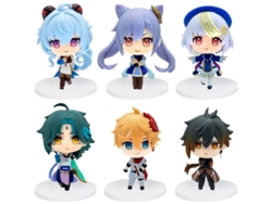 Juego De 6 Figuritas En Miniatura De Hilloly Genshin Impact Para Decoración De Pasteles/adornos Para Fiestas.