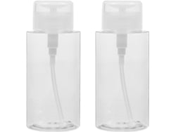 Nuobesty Juego De 2 Botellas Vacías De Petg De 300 Ml Con Bomba Transparente Y Bomba De Presión Práctica.