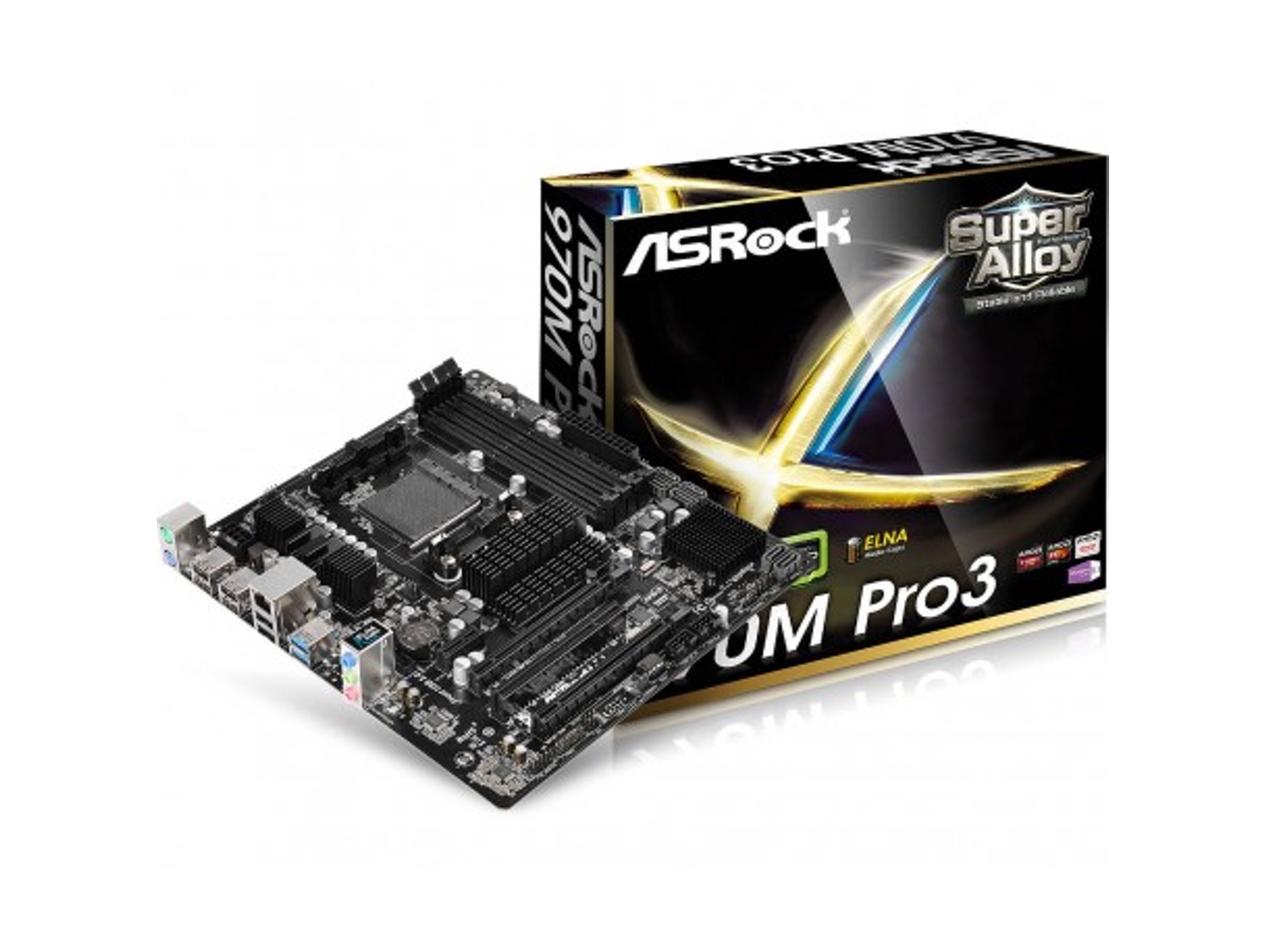 Placa Base ASROCK 970M Pro3 (Socket AM3 - AMD 970 - Micro ATX)