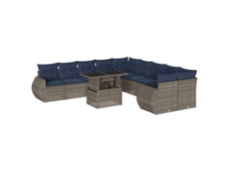 Maison Exclusive - Conjunto De Sofá De Jardín De 11 Piezas Con Cojines, Poliratán Gris