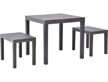 Conjunto de jardín VIDAXL Marrón Plástico (78x72 cm)