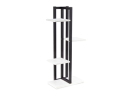 Prateleira Para Flores Relaxdays Em Metal, Escada Interior 4 Níveis, 93 X 42,5 X 22,5 Cm, Prateleira De Plantas, Branca