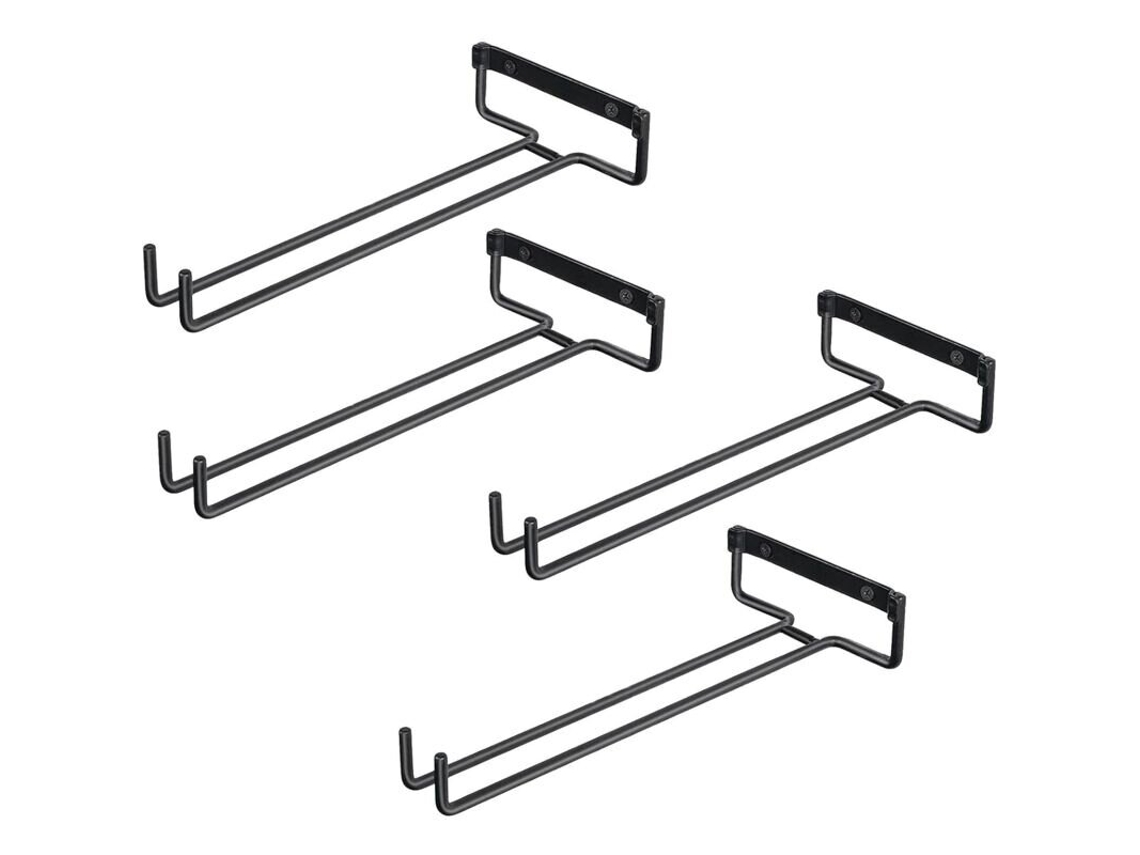 Soporte Copas Pared Para 4 Unidades, Negro