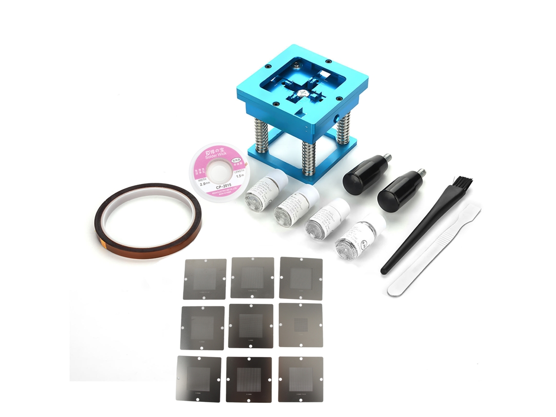 Kit De Soldadura Para Estación De Reballing Bga Con Plantillas Y Bolas Para Chips De Hasta 50x50 Mm.