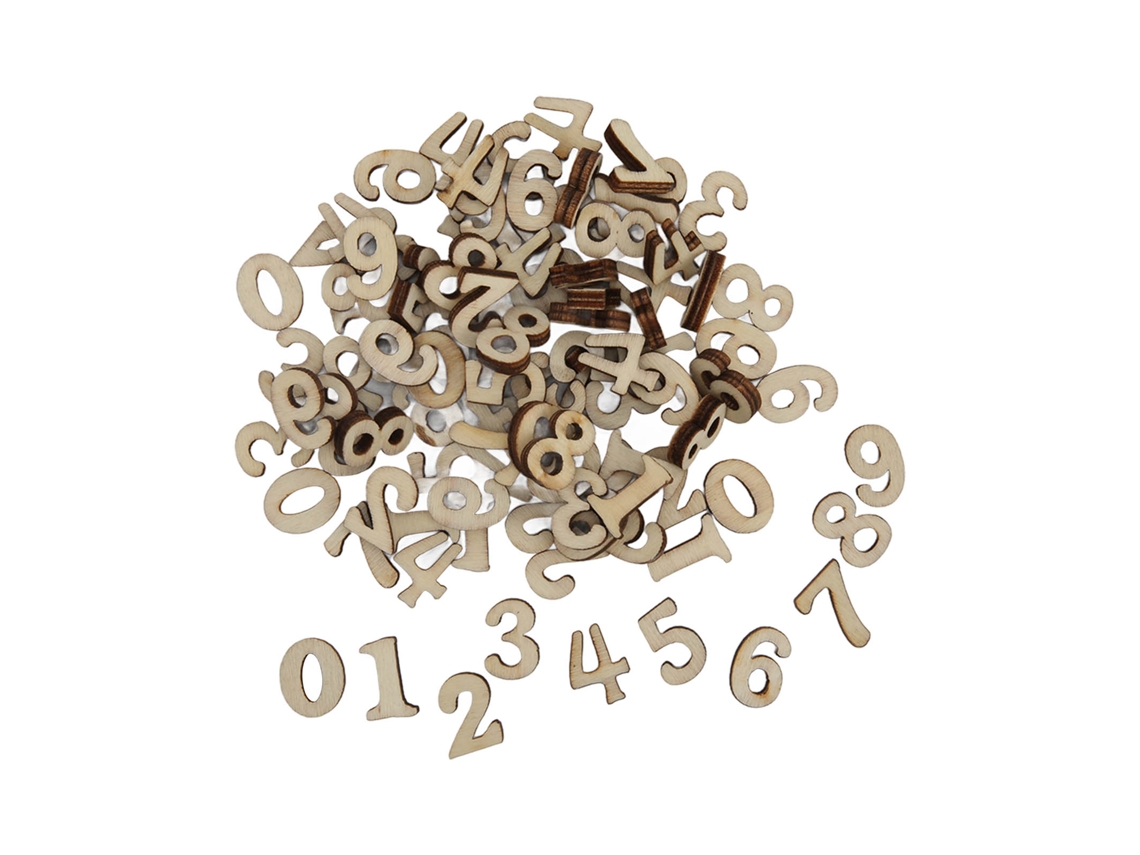 100 Piezas De Números De Madera Natural Del 0 Al 9, Seguros Para La Decoración De Relojes Diy.
