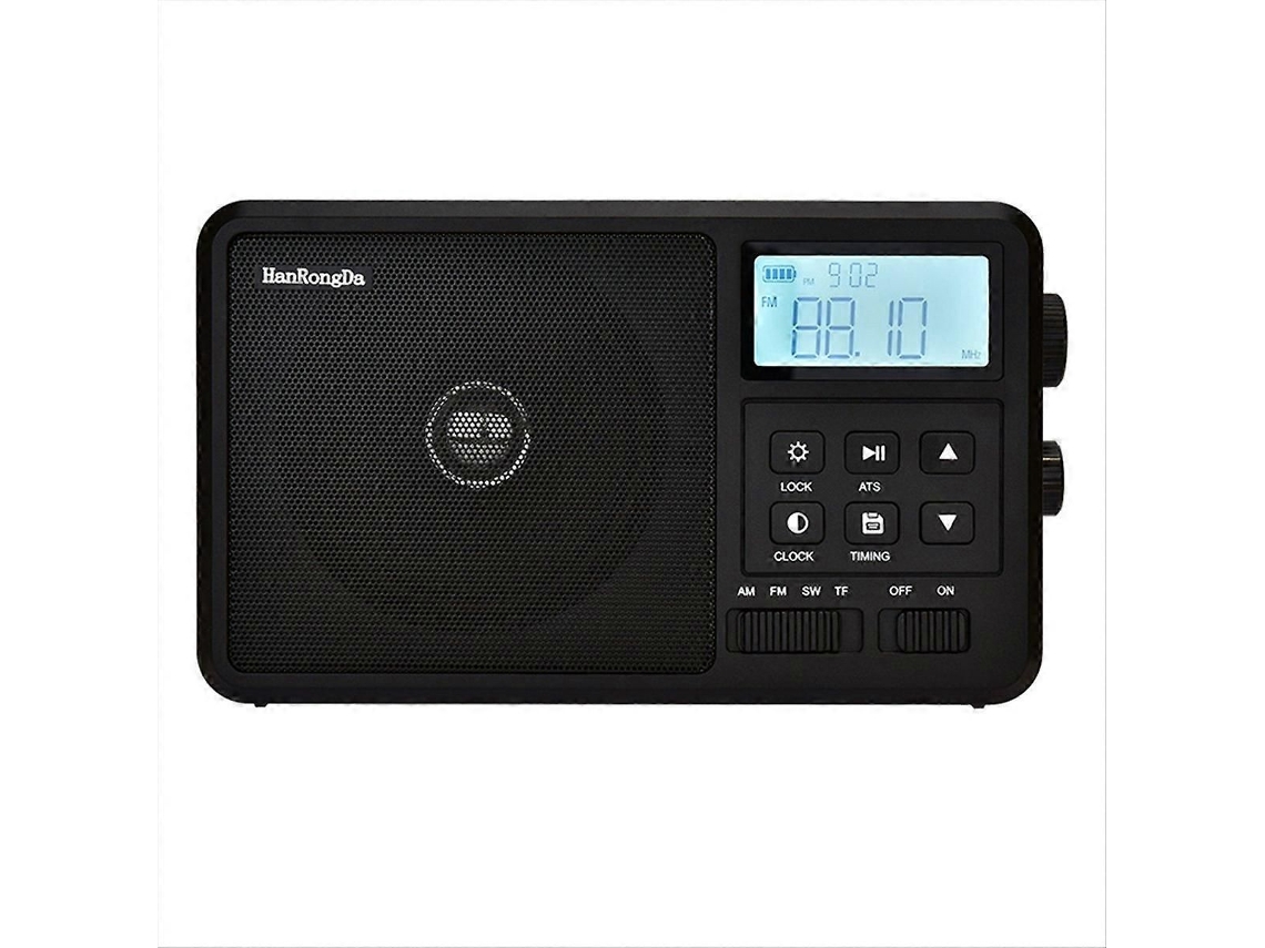 Radio portátil Hanrongda GOKOCO con gran pantalla LCD, banda completa y función de grabación.