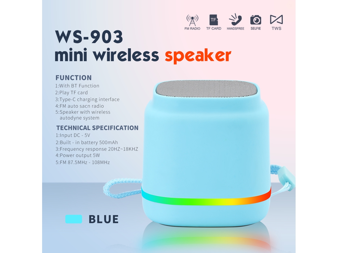 Coluna Bluetooth Eifson Minialtavoz Ws-903 (azul)