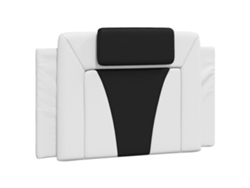 Cojín de noche Viana, piel sintética en blanco y negro, 80 cm, EXCLUSIVO DE LA CASA