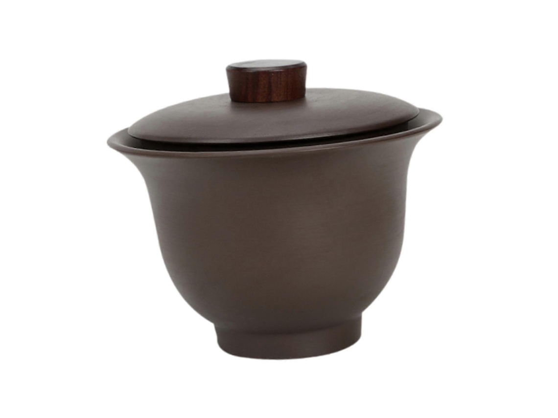 Taza de té de arcilla Zisha con tapa, 150 ml, boca ancha, gaiwan con filtro incorporado, ideal para viajes y la oficina.